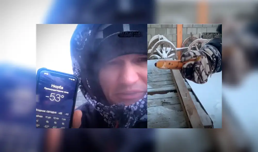 Desliza las fotografías para ver el increíble resultado de este ‘helado’ experimento que hizo un joven ruso. Foto: Captura/RT Play Desliza las fotografías para ver el increíble resultado de este ‘helado’ experimento que hizo un joven ruso. Foto: Captura/RT Play