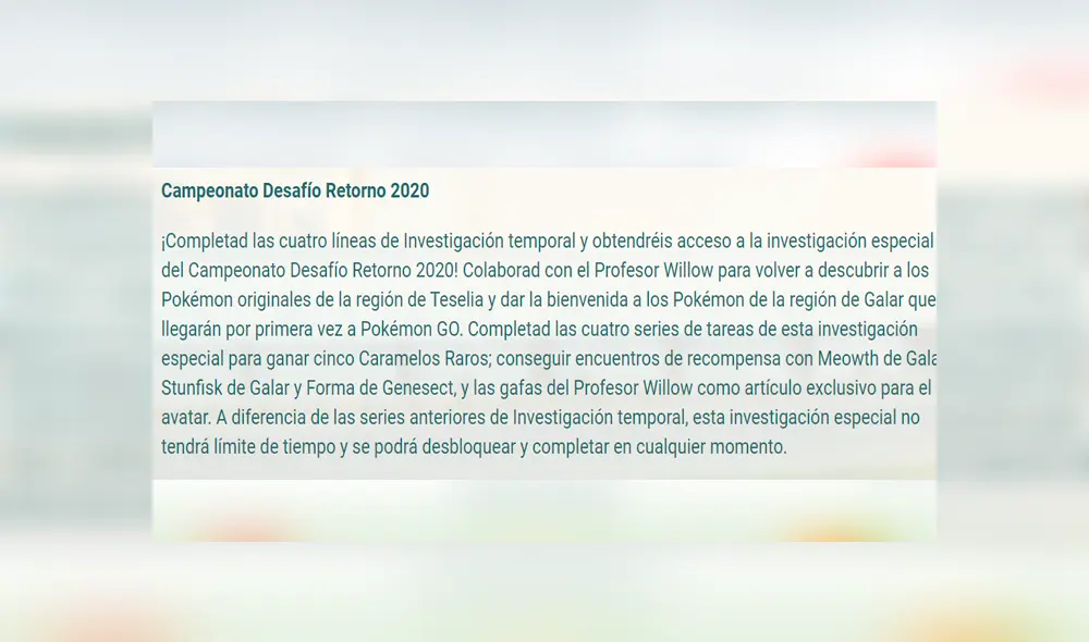 El Throwback Challenge nos hará recordara cada generación de Pokémon con bonus y recompensas.