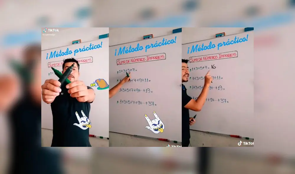 Desliza las imágenes para ver el increíble truco que te permitirá sumar números impares en solo segundos. TikTok.