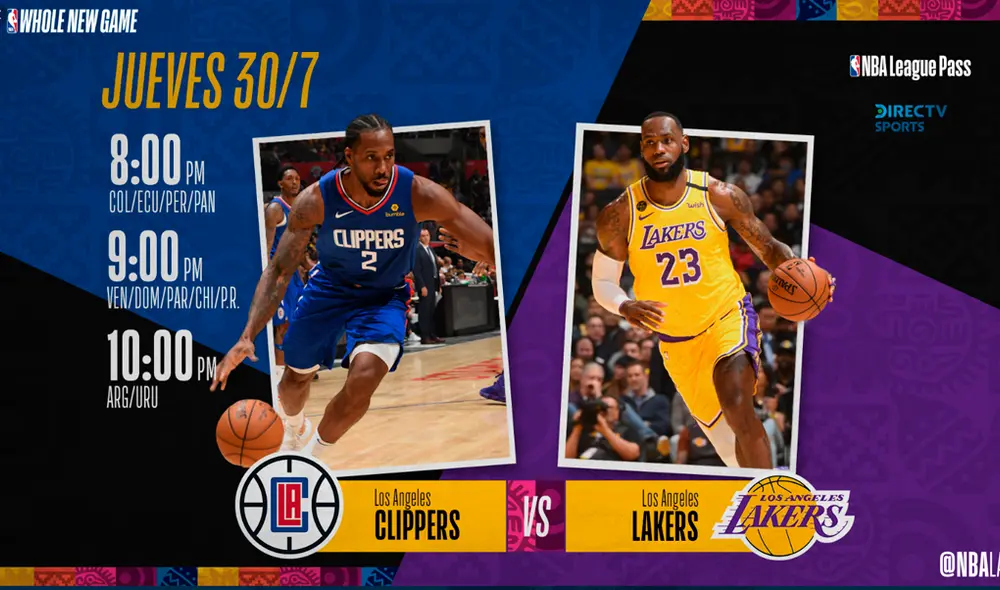 Lakers vs Clippers por la NBA.