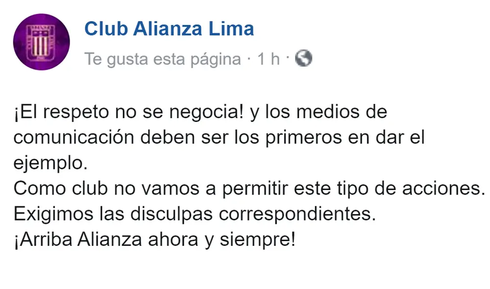 Alianza Lima emitió un comunicado luego que se hiciera viral la polémica portada de un diario peruano. Alianza Lima emitió un comunicado luego que se hiciera viral la polémica portada de un diario peruano.
