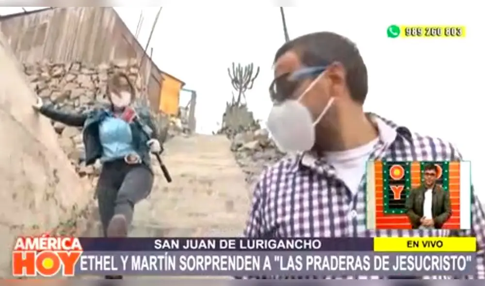 La hija de Gisela Valcárcel se llevó un gran susto cuando descendía de las empinadas escaleras. Foto: captura América TV.