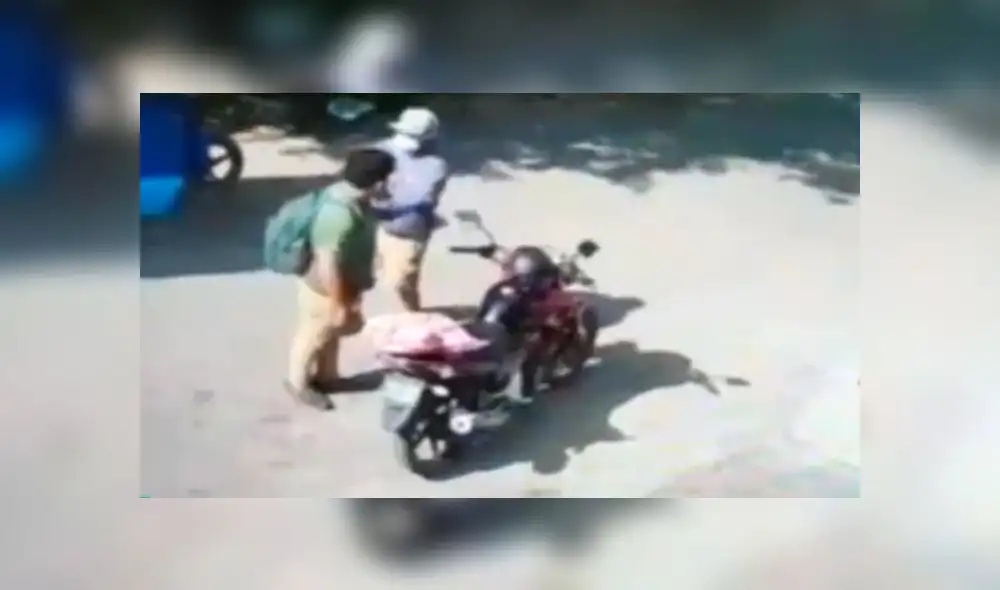 Delincuentes interceptaron a repartidor de delivery para robarle su moto. (Foto: Captura de video / Latina Noticias) Delincuentes interceptaron a repartidor de delivery para robarle su moto. (Foto: Captura de video / Latina Noticias)