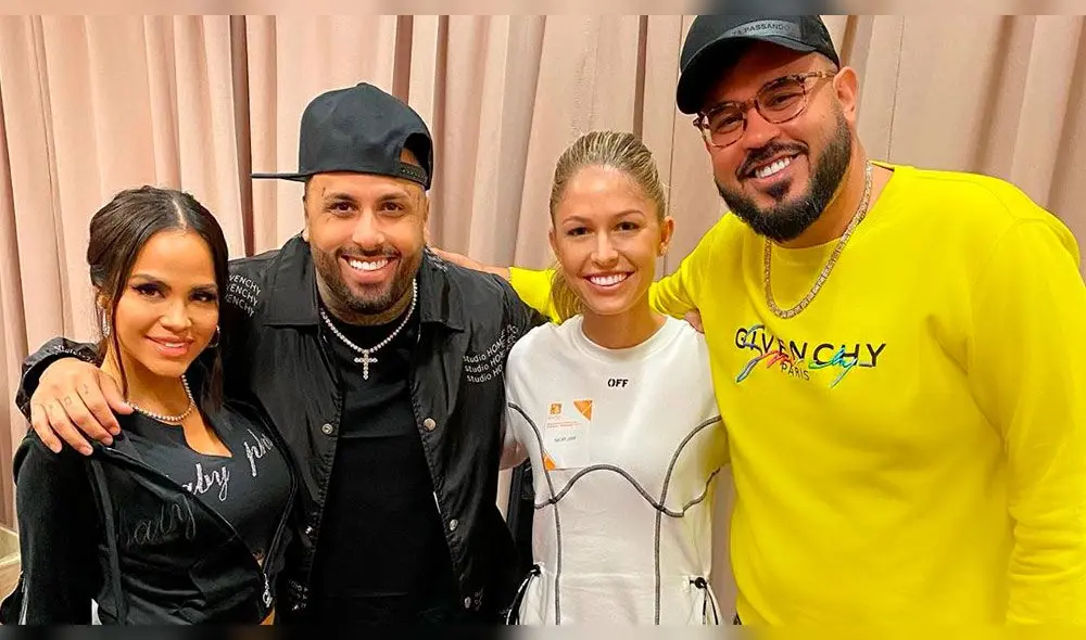 Natti Natasha se toma una foto junto a Nicky Jam y su novia. Foto: Instagram Natti Natasha se toma una foto junto a Nicky Jam y su novia. Foto: Instagram
