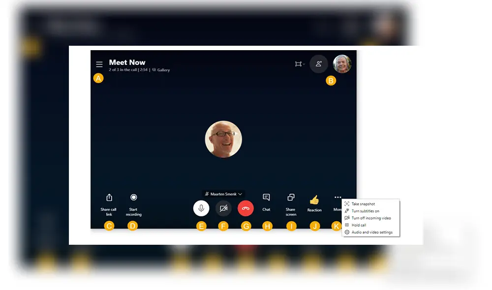 Las herramientas disponibles durante las videollamadas de Skype. Las herramientas disponibles durante las videollamadas de Skype.