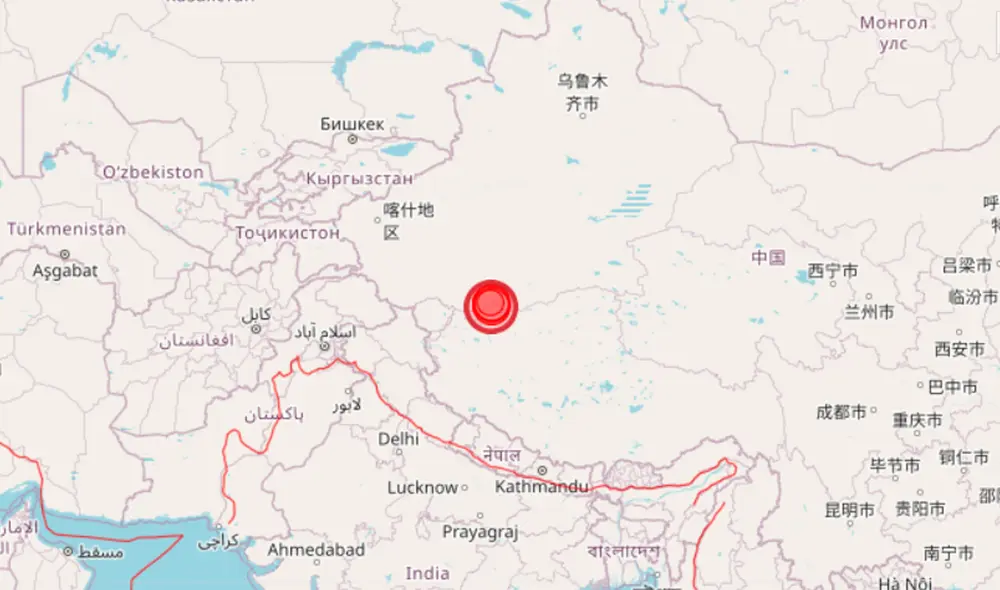 Región fronteriza de Xinjiang-Xizang, China. | Foto: Open Street Map