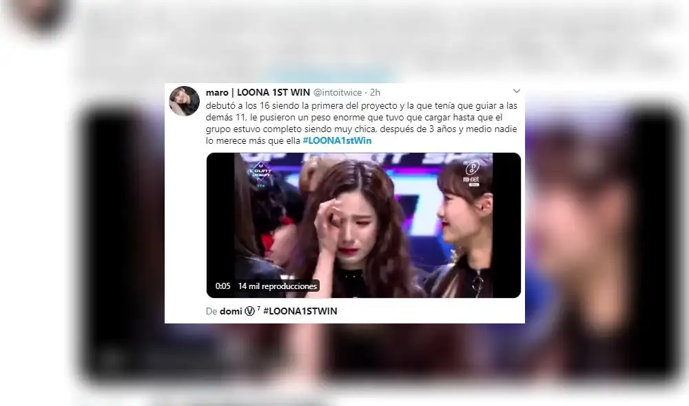 Reacciones al primer 'win' de LOONA. Reacciones al primer 'win' de LOONA.