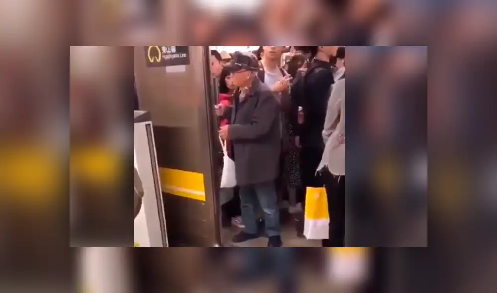 Facebook: Anciano 'trol' enfurece a seguridad de subterráneo y sucede algo inesperado [VIDEO]