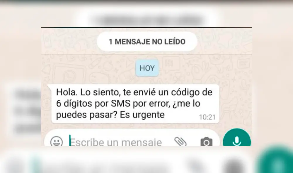 Para mantenerte seguro, desconfía siempre de mensajes que te pidan compartir cierta información que te haya llegado al teléfono.