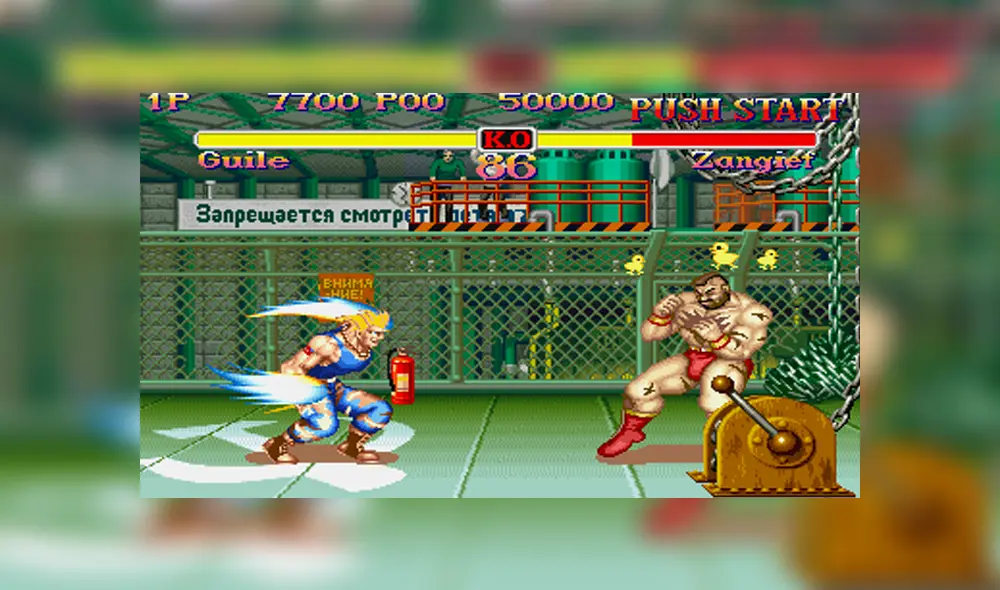 Zangief aturdido frente a Guile en Street Fighter II. Foto: Captura.