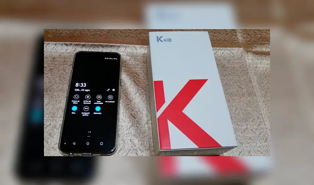 Menú desplegable del smartphone LG k41s. Foto: José Santana.