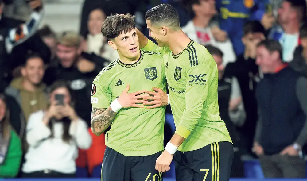 Épico. Garnacho anotó su primer gol como profesional. Épico. Garnacho anotó su primer gol como profesional.