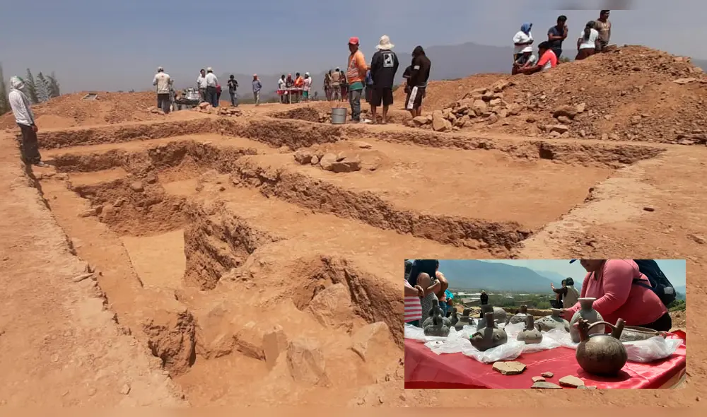 Se descubrieron 21 tumbes en un terreno de 40 m de ancho x 56 m de largo.