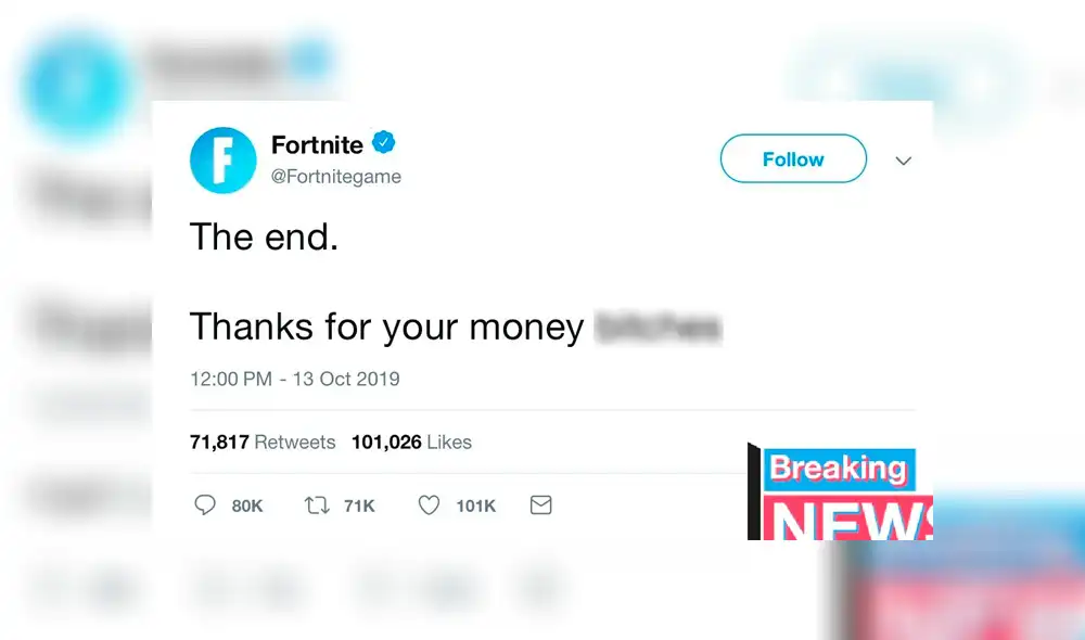 Usuarios de Fortnite se burlan del evento The End con divertidos memes en redes sociales. Desliza a la derecha para ver todas las imágenes. Usuarios de Fortnite se burlan del evento The End con divertidos memes en redes sociales. Desliza a la derecha para ver todas las imágenes.