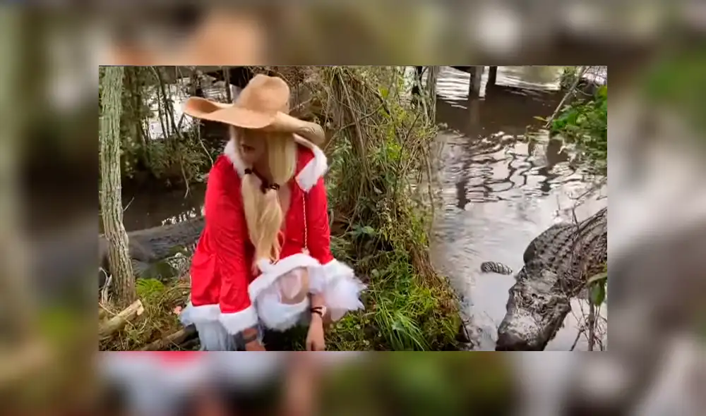 Desliza hacia la izquierda para ver el encuentro de 'mamanuela' con un cocodrilo, escena que es viral en YouTube.