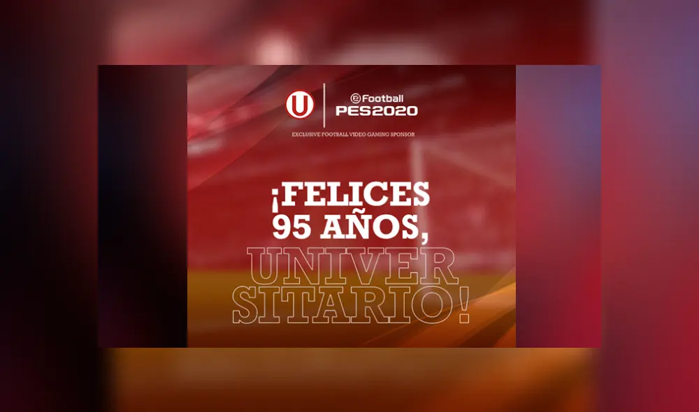 ¡Vamos por muchos más! Dijo Konami a Universitario de Deportes por sus 95 años. Los cremas llegan completamente licenciados a PES 2020. ¡Vamos por muchos más! Dijo Konami a Universitario de Deportes por sus 95 años. Los cremas llegan completamente licenciados a PES 2020.