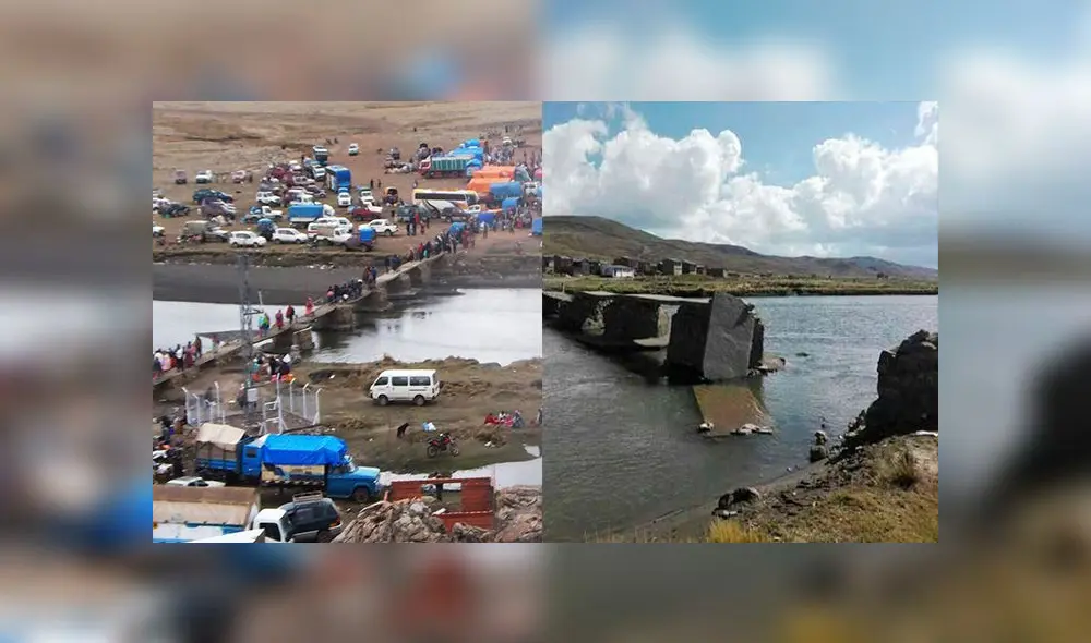 Acusan a pobladores bolivianos, de destrozar parte del puente que une los países de Perú y Bolivia. Acusan a pobladores bolivianos, de destrozar parte del puente que une los países de Perú y Bolivia.
