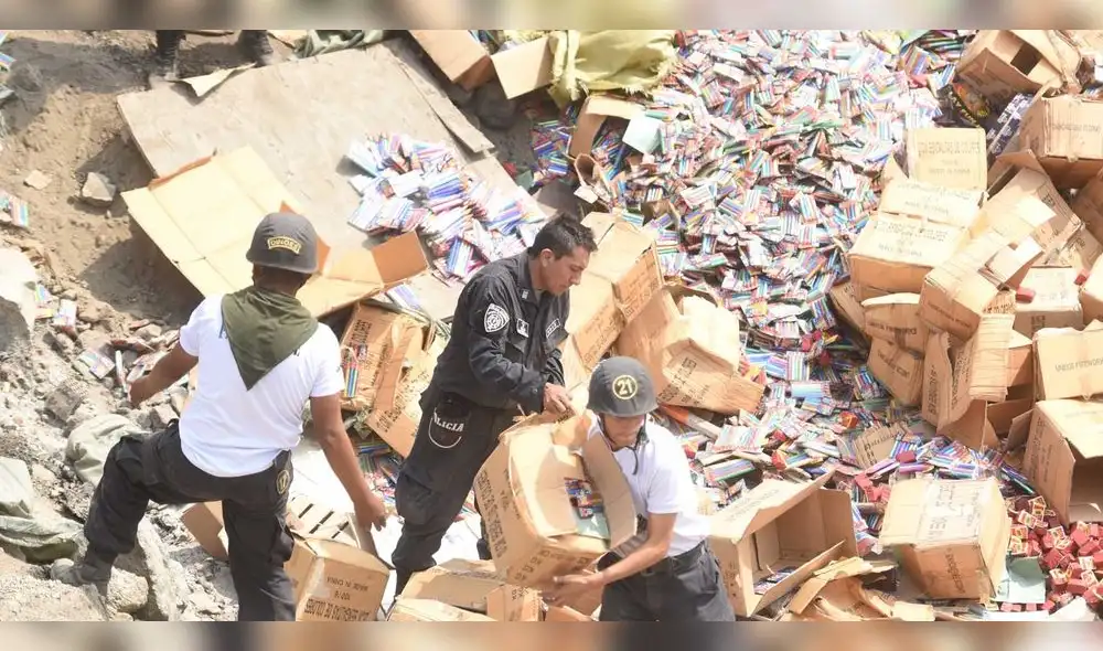 Sucamec destruye 15 toneladas de productos pirotécnicos ilegales