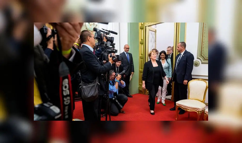 Michelle Bachelet en Venezuela. Foto: EFE.
