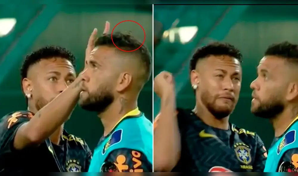 Neymar y Danis Alves fueron interrumpidos por un insecto volador.