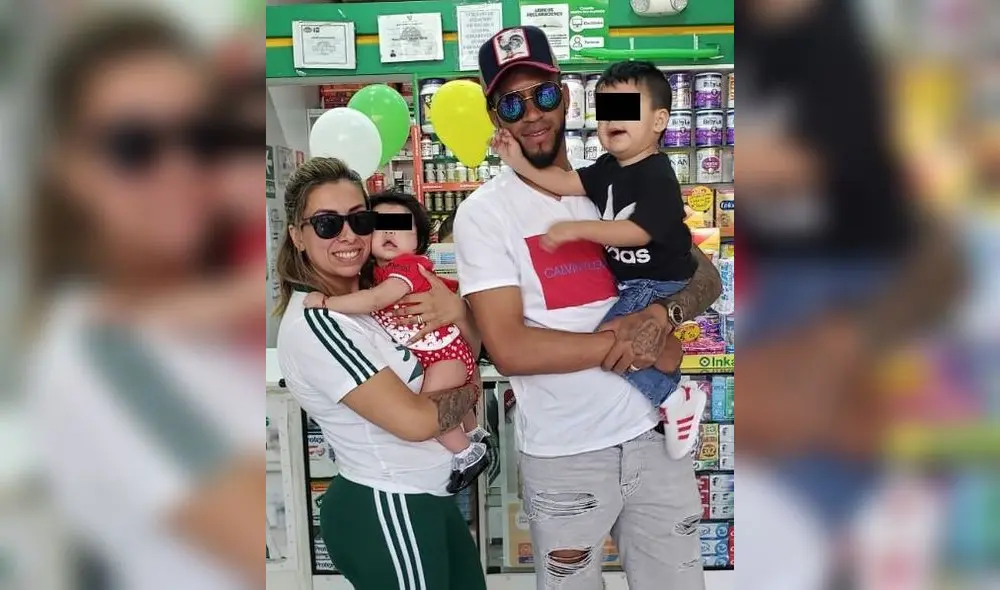 Pedro Gallese, Claudia Díaz y sus dos hijos