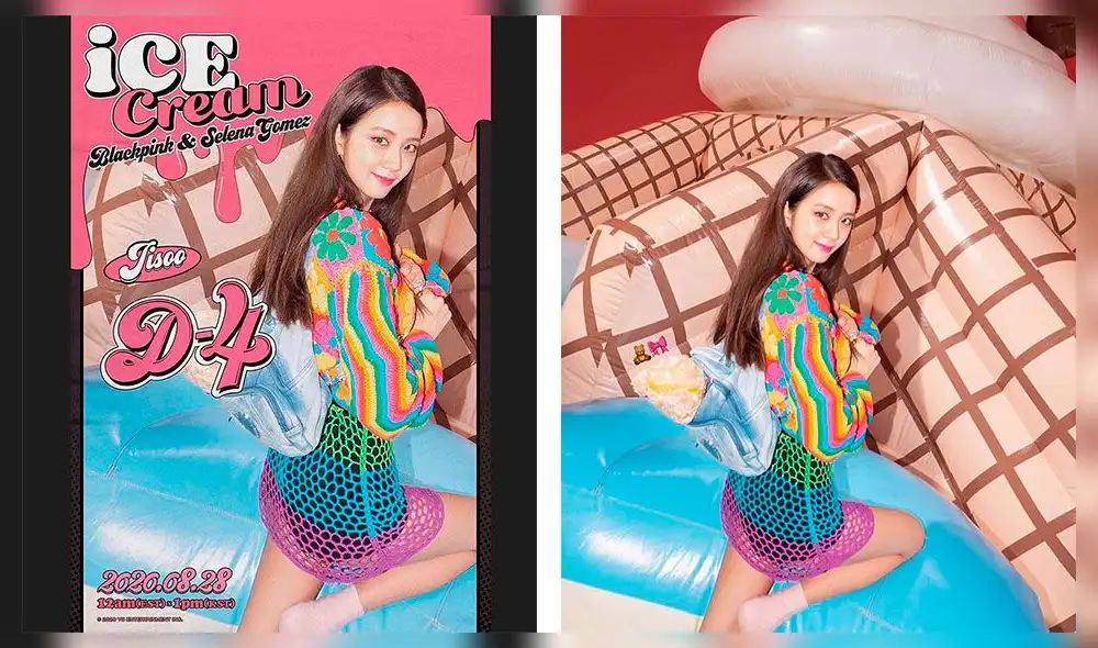 Póster D-4 de Jisoo para "Ice Cream". Crédito: Instagram BLACKPINK