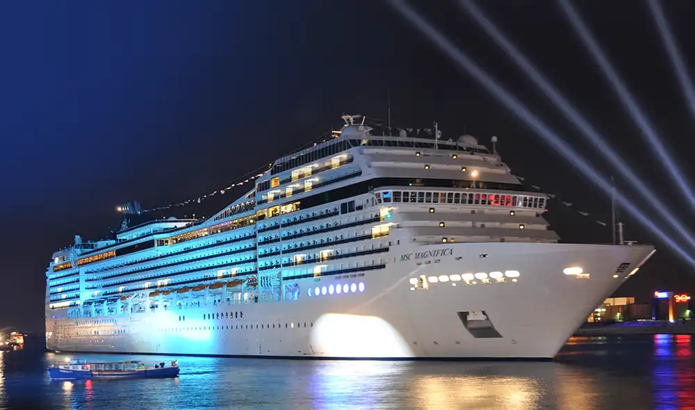 El crucero MSC Magnífica arribó al Puerto marítimo del Callao en Perú como parte de su World Cruise 2020