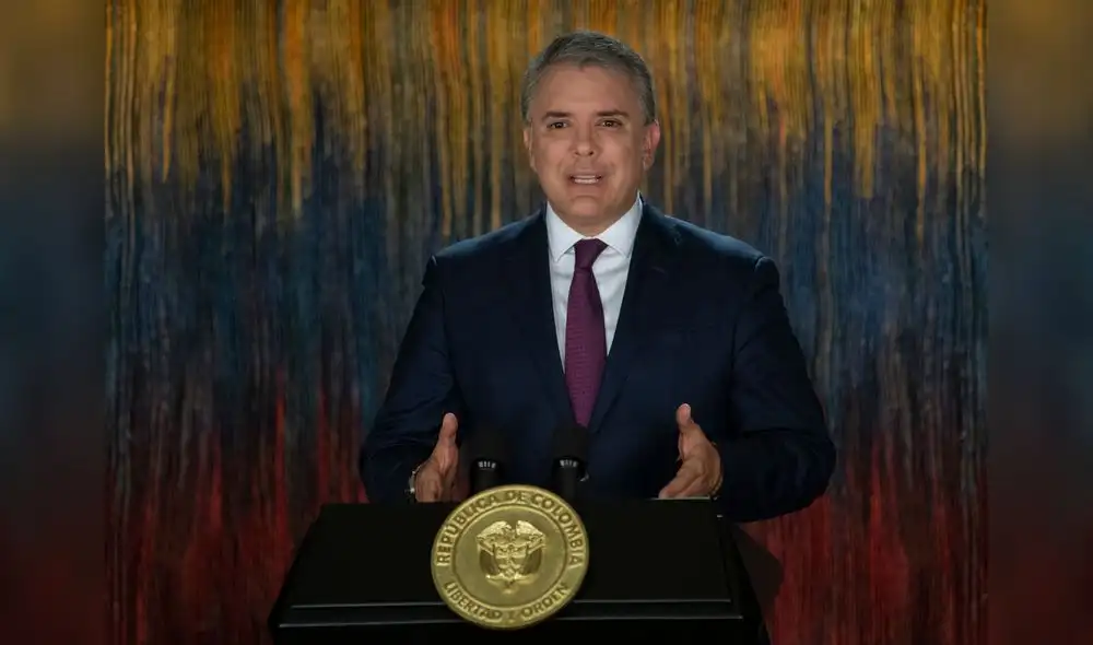 Iván Duque cometió un error mientras daba un mensaje en medio de la crisis social en Colombia. Foto: AFP. Iván Duque cometió un error mientras daba un mensaje en medio de la crisis social en Colombia. Foto: AFP.