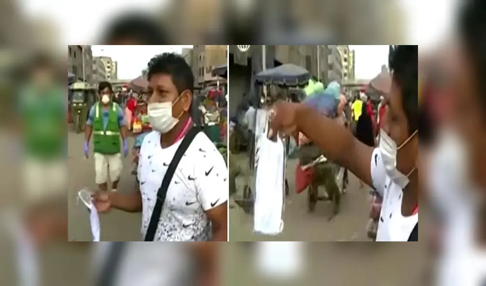 Vendedores ambulantes elaboran mascarillas de algodón y las ofrecen en ‘La Parada’ [VIDEO]