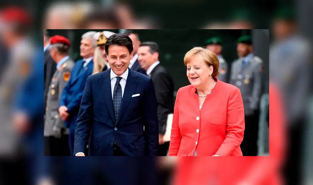 Giussepe Conte, primer ministro de Italia, y Angela Merkel, canciller alemana, durante la cumbre de migrantes de 2018. (Foto: The Times) Giussepe Conte, primer ministro de Italia, y Angela Merkel, canciller alemana, durante la cumbre de migrantes de 2018. (Foto: The Times)