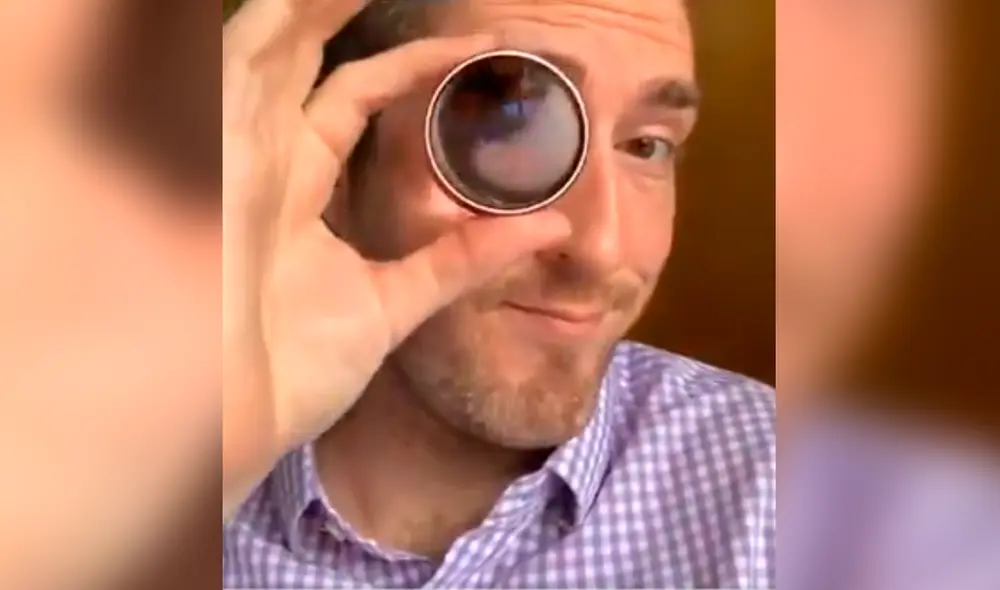 El hombre usó varias medidas para demostrar cómo ven las personas con estas dioptrías. Foto: DGlaucomflecken/Twitter