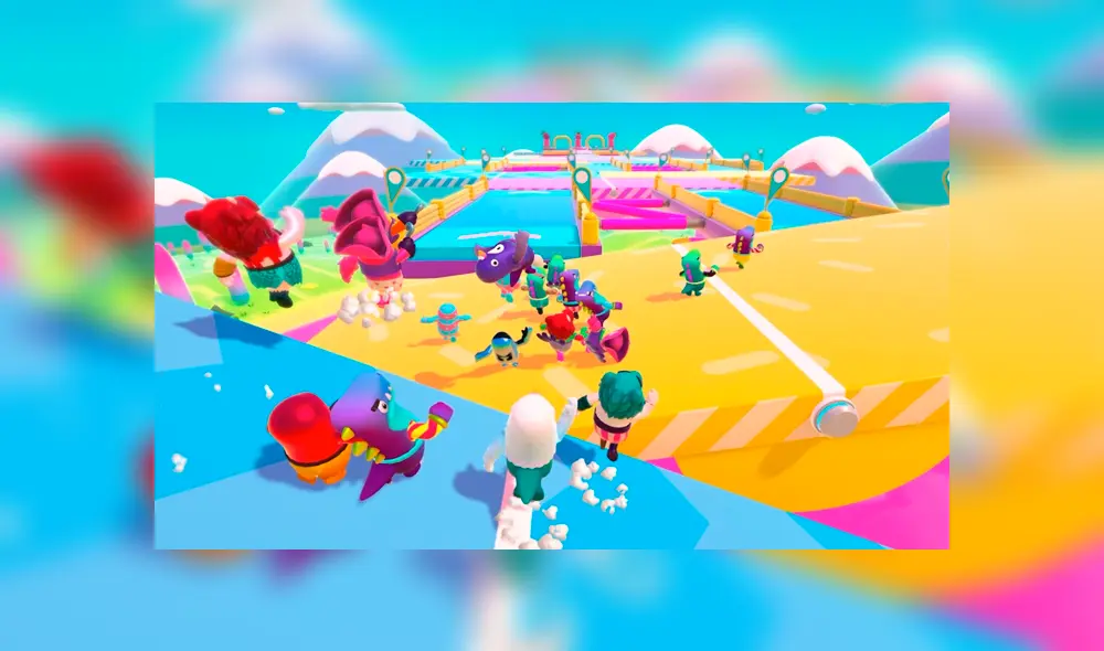 ¿Te has preguntado que dice la letra de la canción que suena en los primeros minijuegos de Fall Guys? Imagenes: Mediatonic.