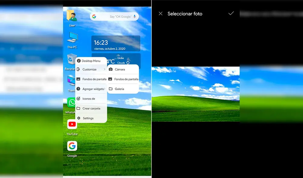 ¿Te gustaría que tu celular Android tenga el aspecto del recordado Windows XP, con íconos, ventanas y hasta el botón de inicio? Foto: XatakaAndroid