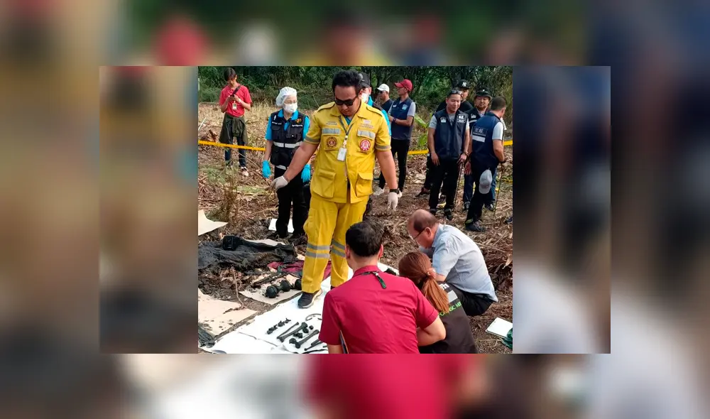 El cadáver de la mujer estaba en una caja metálica en el fondo de un estanque. El cadáver de la mujer estaba en una caja metálica en el fondo de un estanque.