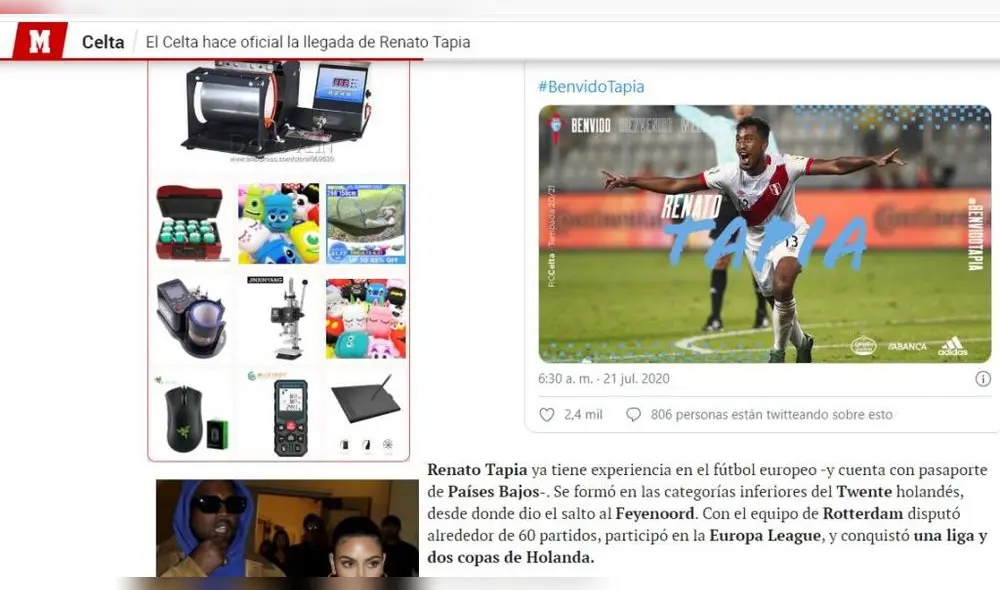 Renato Tapia: reacción de los medios a su llegada a Celta de Vigo. Foto: Marca