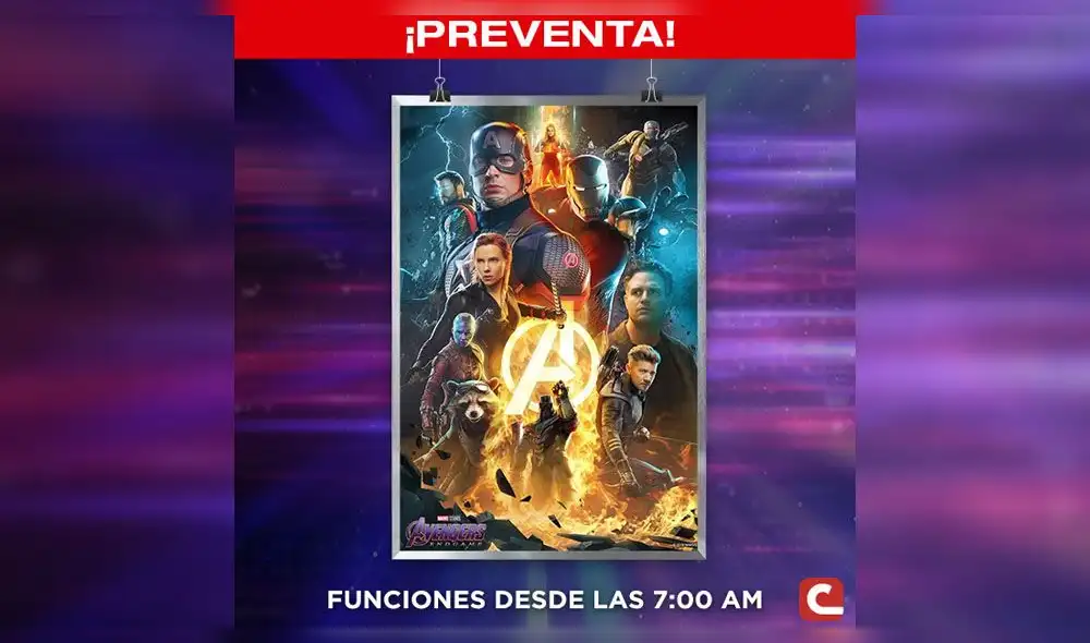 Avengers: Endgame: cadena de cines en Perú tendrá función especial desde las 7 a. m.