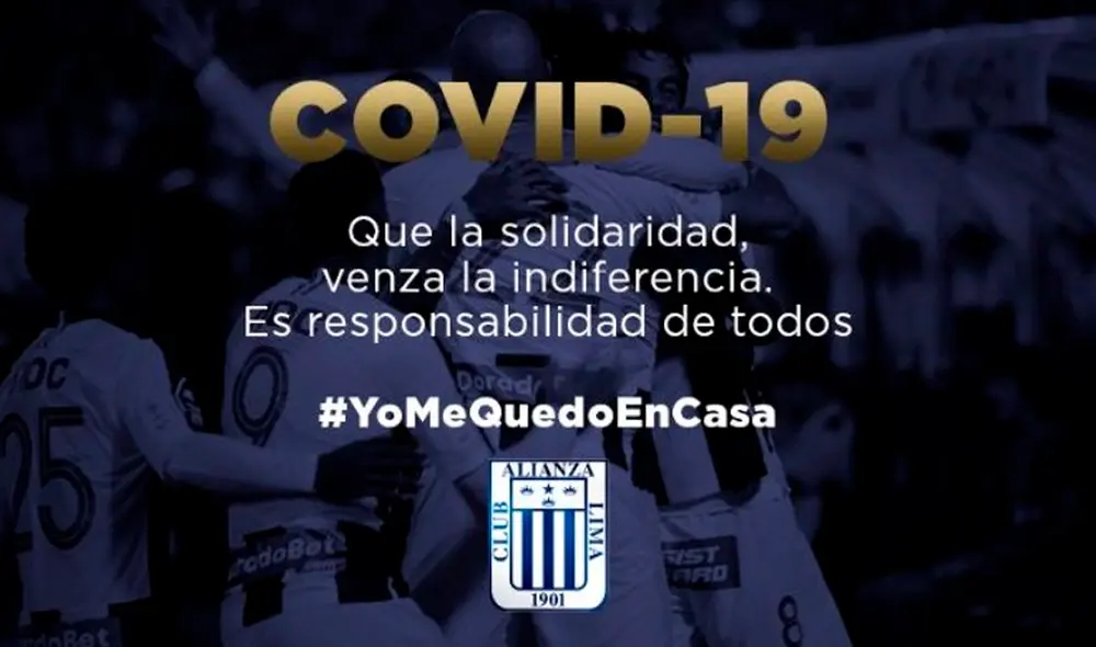 Mensaje de Alianza Lima por coronavirus.