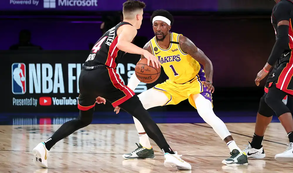 Los Angeles Lakers y Miami Heat chocan en el Game 1 de las Finales de la NBA. Foto: AFP