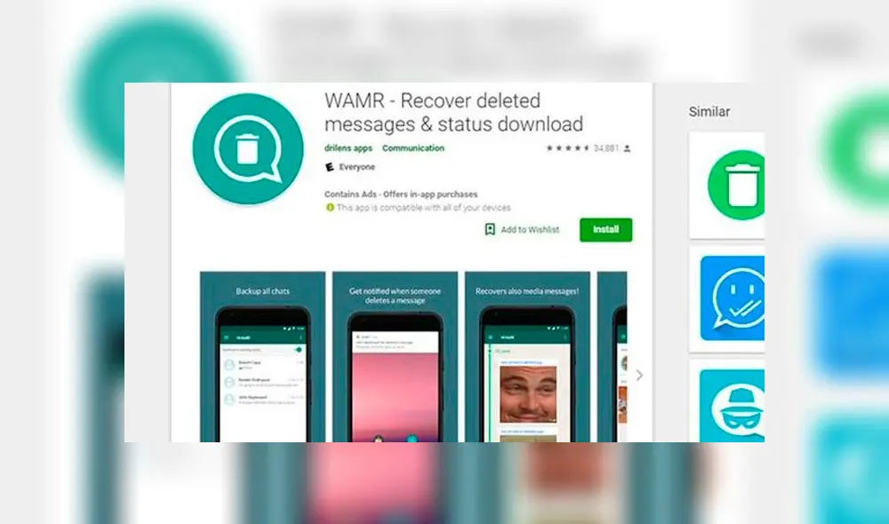 WARM es una app de gran ayuda para descubrir lo que decían los mensajes eliminados de WhatsApp.