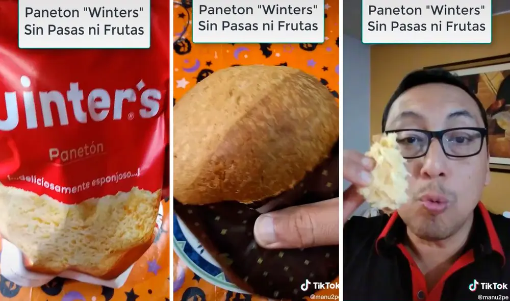 Un nuevo panetón se ha lanzado para celebrar las próximas fiestas de la Navidad; sin embargo, no lleva sus característicos ingredientes. Foto: composición LR/TikTok/@manu2pe