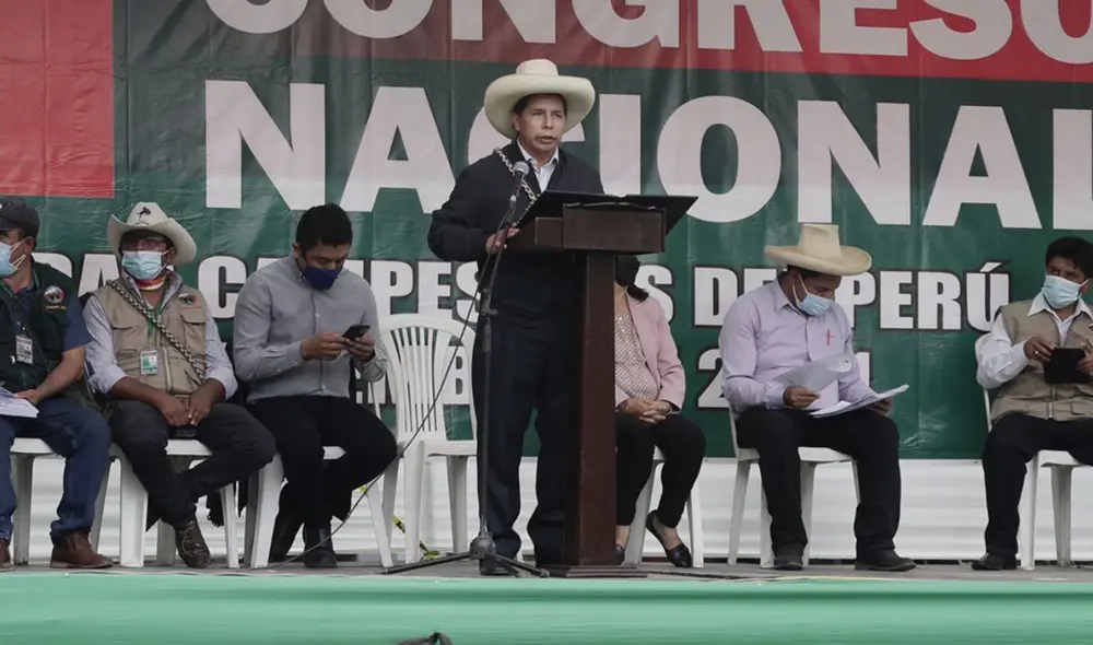 El presidente Pedro Castillo asistió a clausura del Sexto Congreso Nacional de Rondas Campesinas. Fotos: Gerardo Marín/La República