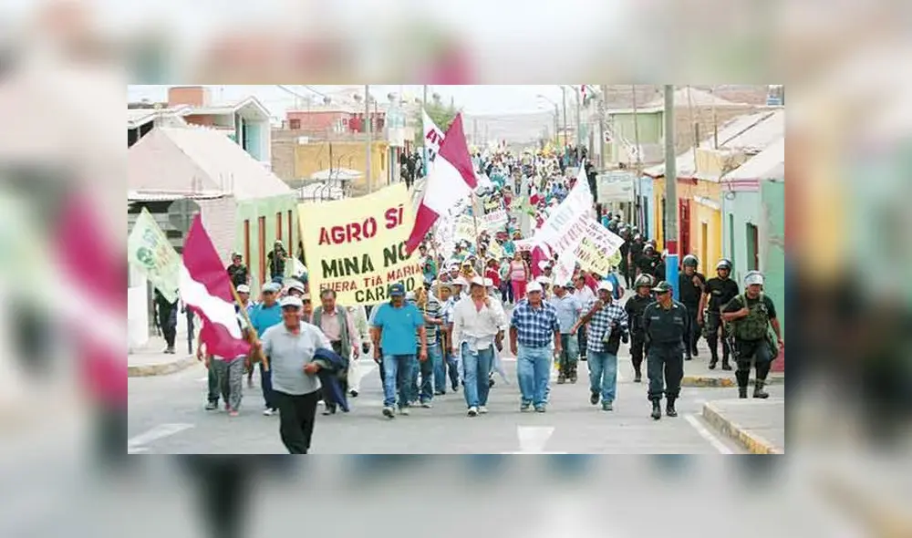 Arequipa: anuncian plantón contra Tía María tras otorgamiento de licencia de construcción
