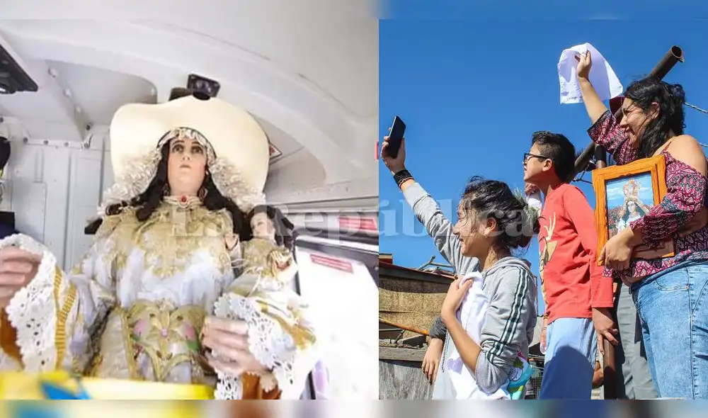 Familias arequipeños dieron la bienvenida a la Virgen de Chapi.