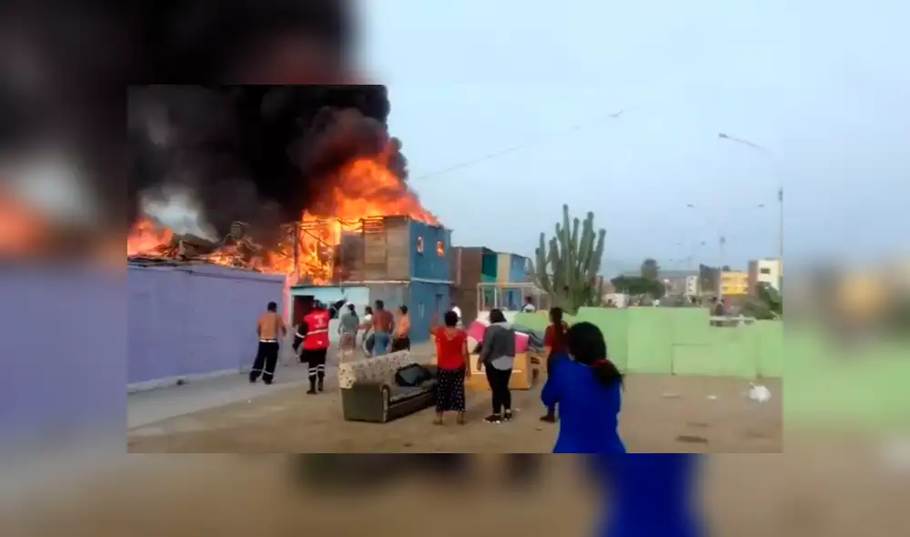 Callao: incendio destruyó ocho viviendas en urbanización Centenario [VIDEO]