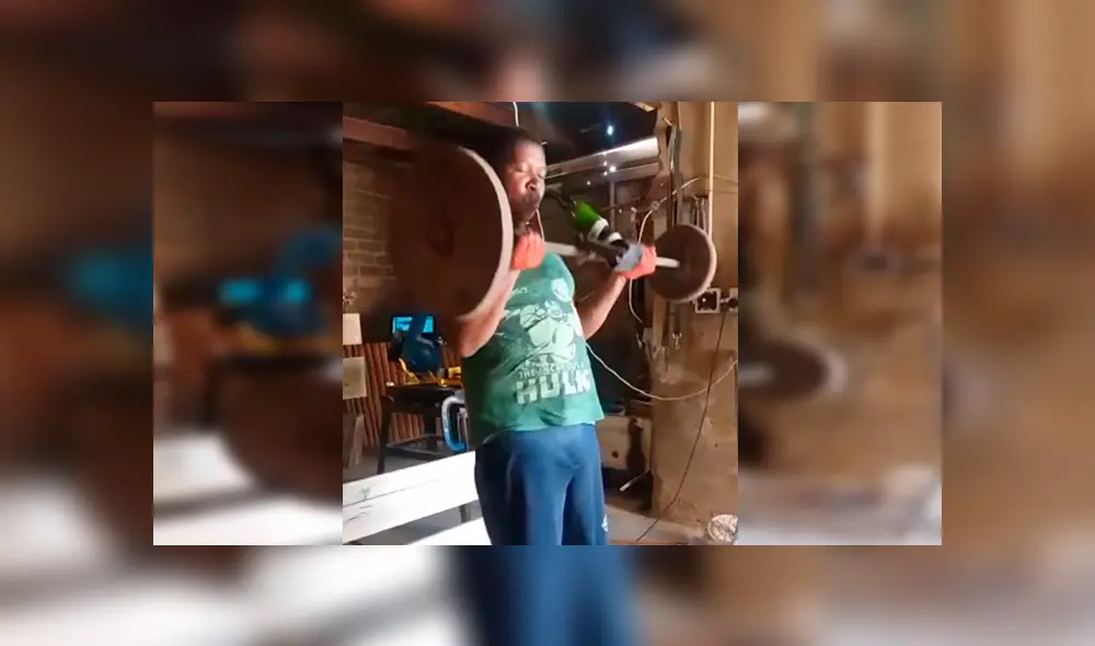 En Facebook, un hombre quería hacer ejercicios en su hogar y no tuvo mejor idea que motivarse con una botella de alcohol. En Facebook, un hombre quería hacer ejercicios en su hogar y no tuvo mejor idea que motivarse con una botella de alcohol.