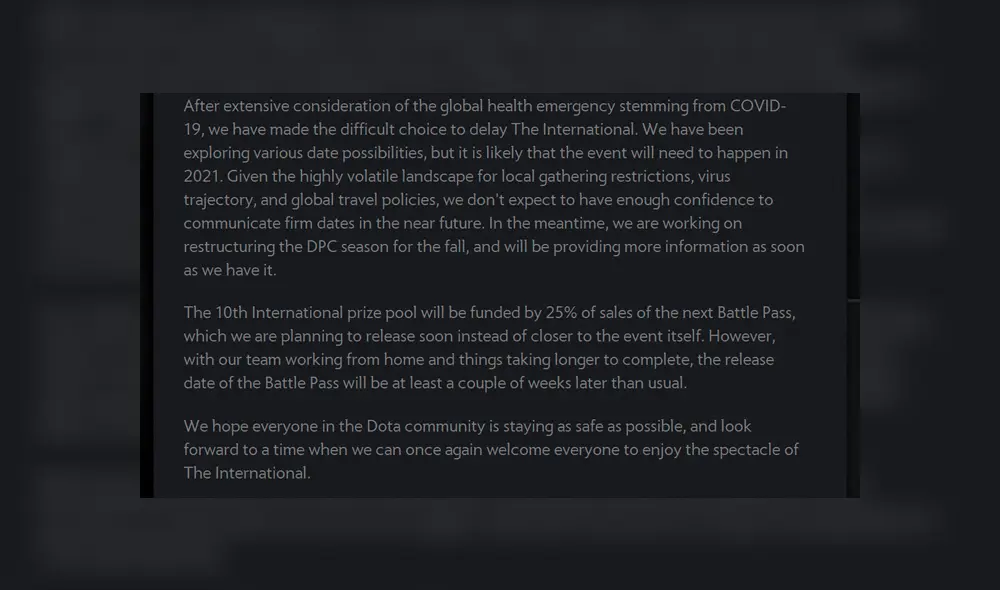 Valve considera imposible dar fechas pronto, y aseguran estar concentrados en reestructurar la DPC.