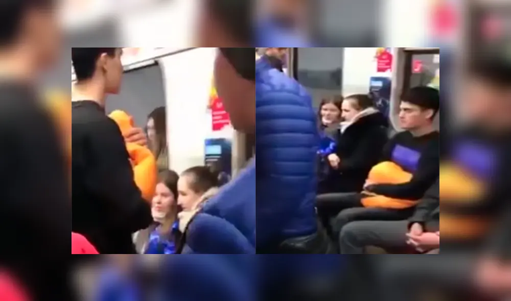 Un chico tuvo una ingeniosa idea para engañar a la gente y conseguir asiento en el transporte público.