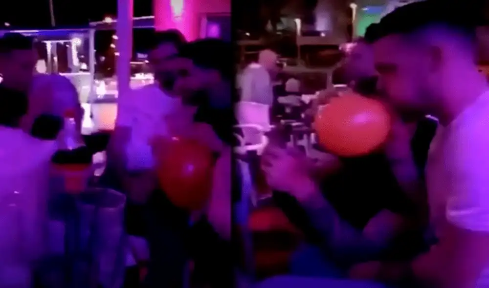 Futbolistas del Brighton son captados inhalando óxido nitroso, más conocido como el 'gas de la risa'.