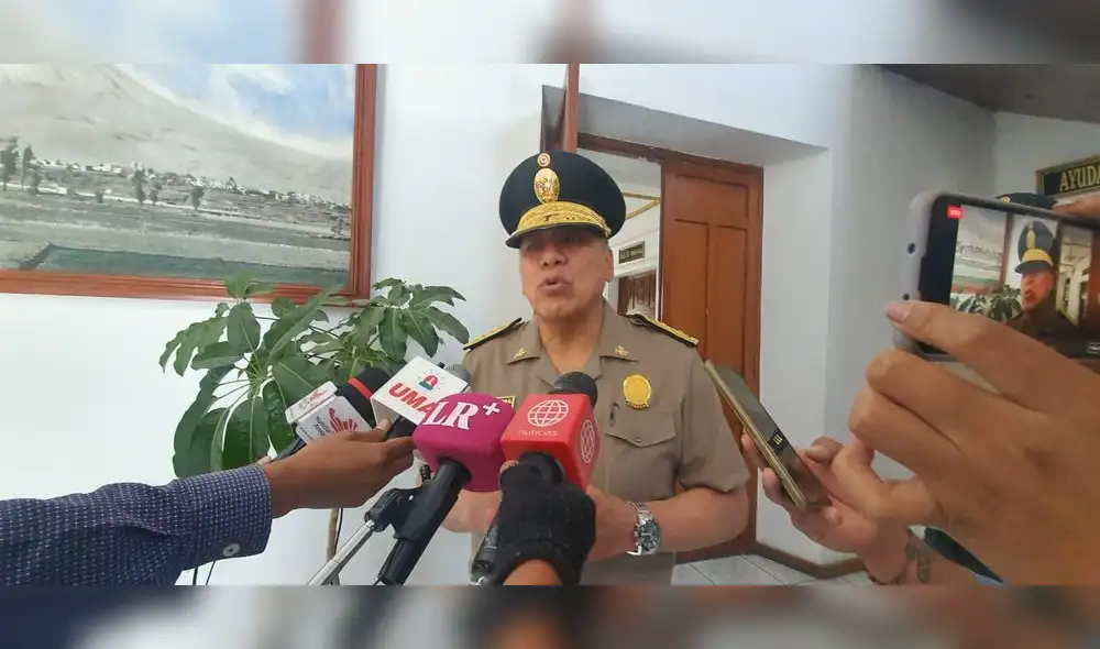 Jefe de la IX Macro Región Policial de Arequipa, general PNP Miguel Cayetano. Foto: Leonela Aquino/ URPI-LR