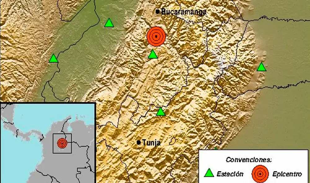 El movimiento sísmico se registró a la 1.18 p. m. (hora de Colombia). Foto: SGC